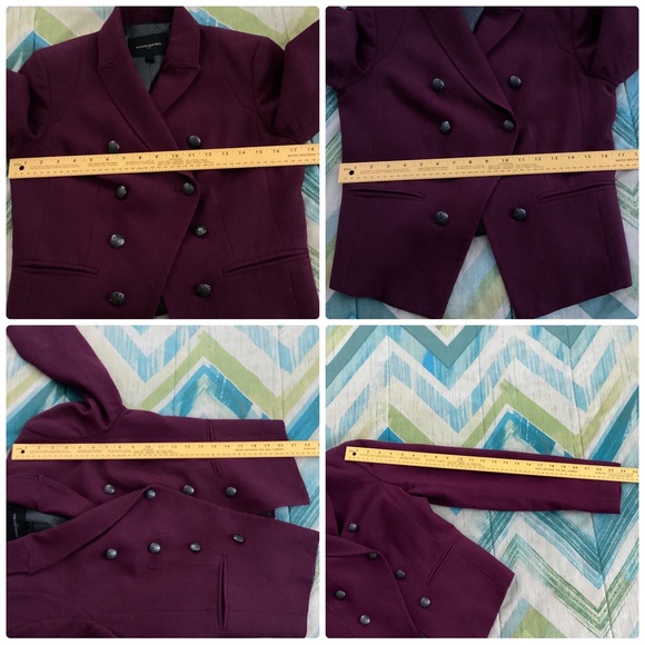 SOLD! Banana Republic Double Breasted Plum Wool Blend Military Jacket - Picture 13 of 13